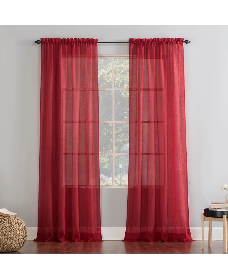 Crushed Sheer Voile Rod Pocket Curtain Panel