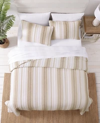 Tommy Bahama La Prisma Stripe Texture Cotton 3-Pc. Quilt Set