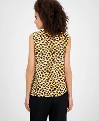 Kasper Women's Printed Keyhole-Neck Tank