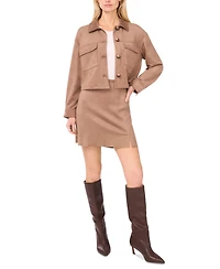 Vince Camuto Women's Cropped Faux-Suede Jacket