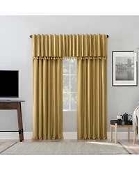Evelina Faux Dupioni Silk Thermal Extreme 100% Blackout Back Tab Curtain Panel