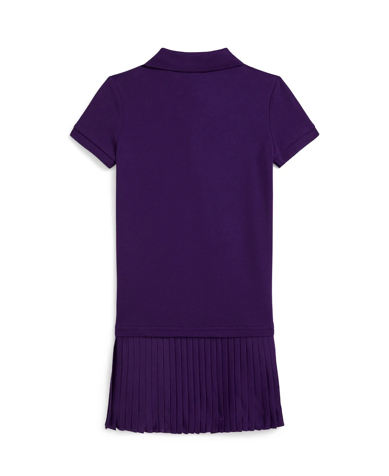 Polo Ralph Lauren Toddler and Little Girls Pleated Stretch Mesh Dress