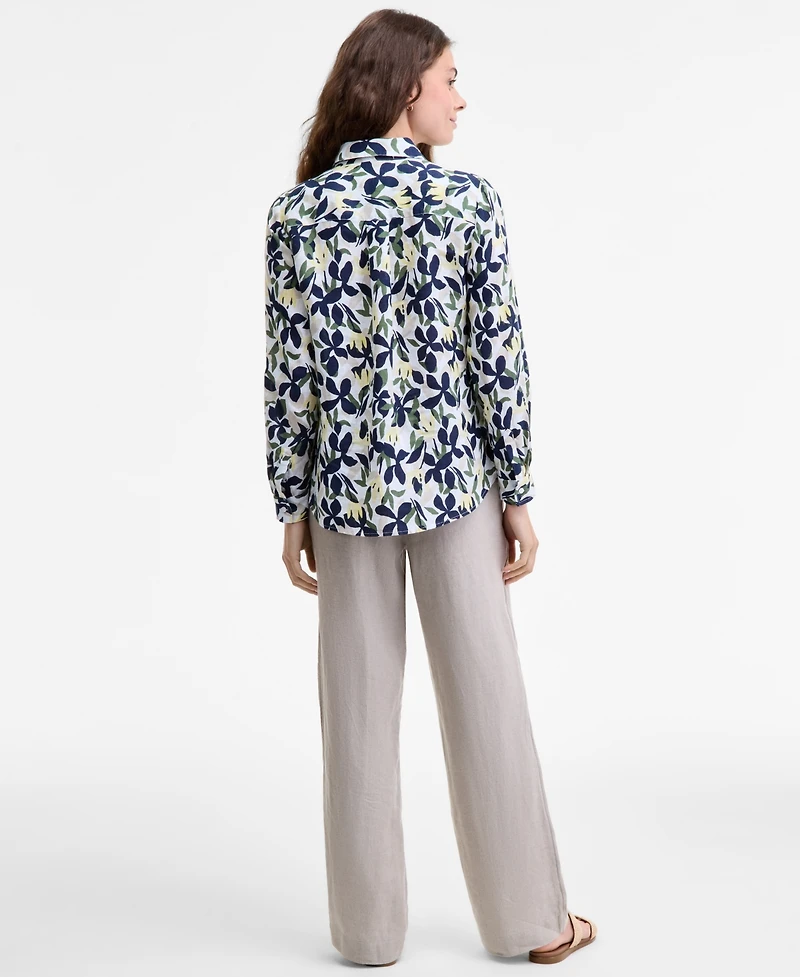 Charter Club Women's 100% Linen Drawstring Pants, Created for Macy's