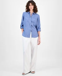 Charter Club Women's 100% Linen Shirt