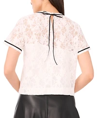 Vince Camuto Women's Crewneck Short-Sleeve Lace Top