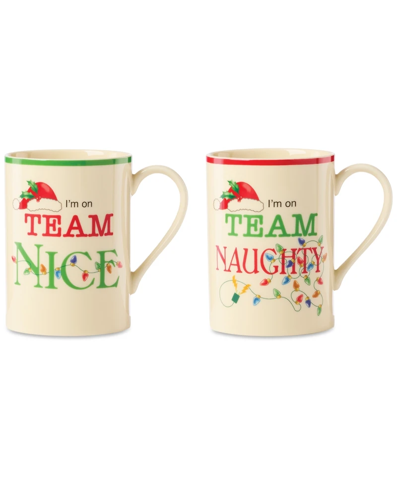 Lenox Holiday Naughty & Nice Mugs, Set of 2