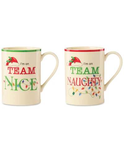 Lenox Holiday Naughty & Nice Mugs, Set of 2