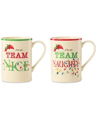 Lenox Holiday Naughty & Nice Mugs, Set of 2