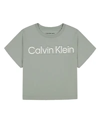 Calvin Klein Big Girls Applique Boxy Short Sleeve T-Shirt