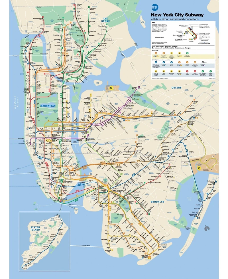 New York Puzzle Company New York Subway Map 500 Piece Puzzle