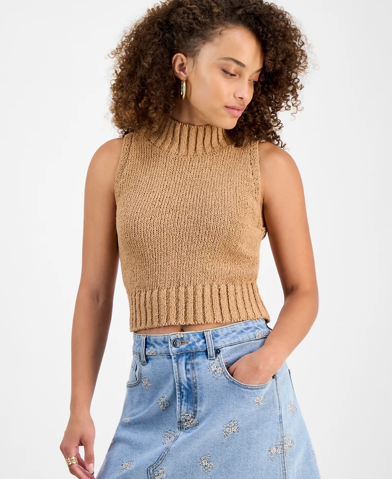 And Now This Petite Mock-Neck Sleeveless Sweater, Macy's Exclusive