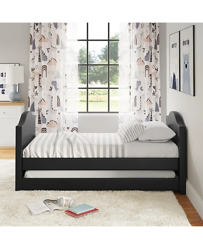 Boyd Sleep Messina Faux Leather Upholstered Daybed with Pull out trundle, Twin