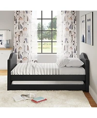 Boyd Sleep Messina Faux Leather Upholstered Daybed with Pull out trundle, Twin