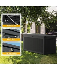 260 Gal 0utdoor Storage Resin Deck Box Large Patio Container