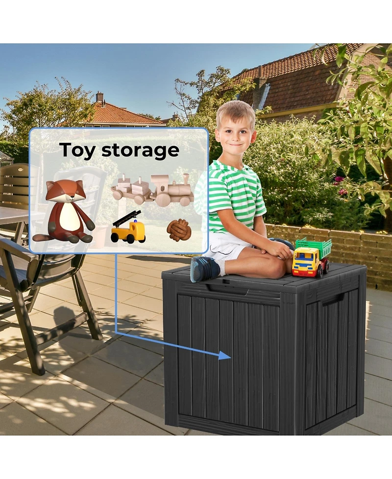 Mondawe 31 Gallon Outdoor Garden Resin Storage Deck Box
