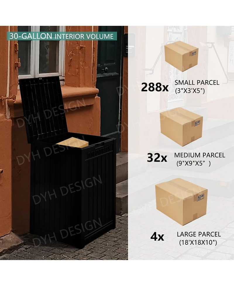 31 Gallon Resin Outdoor Patio Storage Deck Garden Box with Side Handles