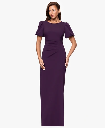 Xscape Women's Scuba Crepe Boat-Neck Long Sheath Dress