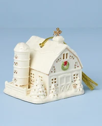 New For 2025! Lenox Mistletoe Park Barn Lit Ornament