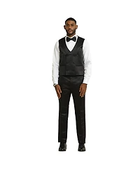 Stacy Adams Men's 3-Piece Paisley Jacket With Solid Vest And Pants Suit Notch Lapel