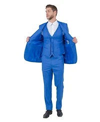 Stacy Adams Big & Tall Solid Textured 3-Piece Jacket With Vest And Pants Suit Notch Lapel