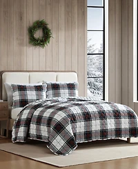 Closeout! Eddie Bauer Holiday Plaid Flannel Cotton Reversible 3-Pc. Quilt Set