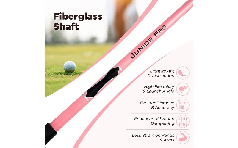 38 Inch 165CC Junior #3 Fairway Wood Golf Club with Fiberglass Shaft for Kids Ages 11-14