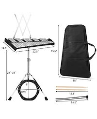 Mecale 30 Notes Percussion with Practice Pad Mallets Sticks Stand