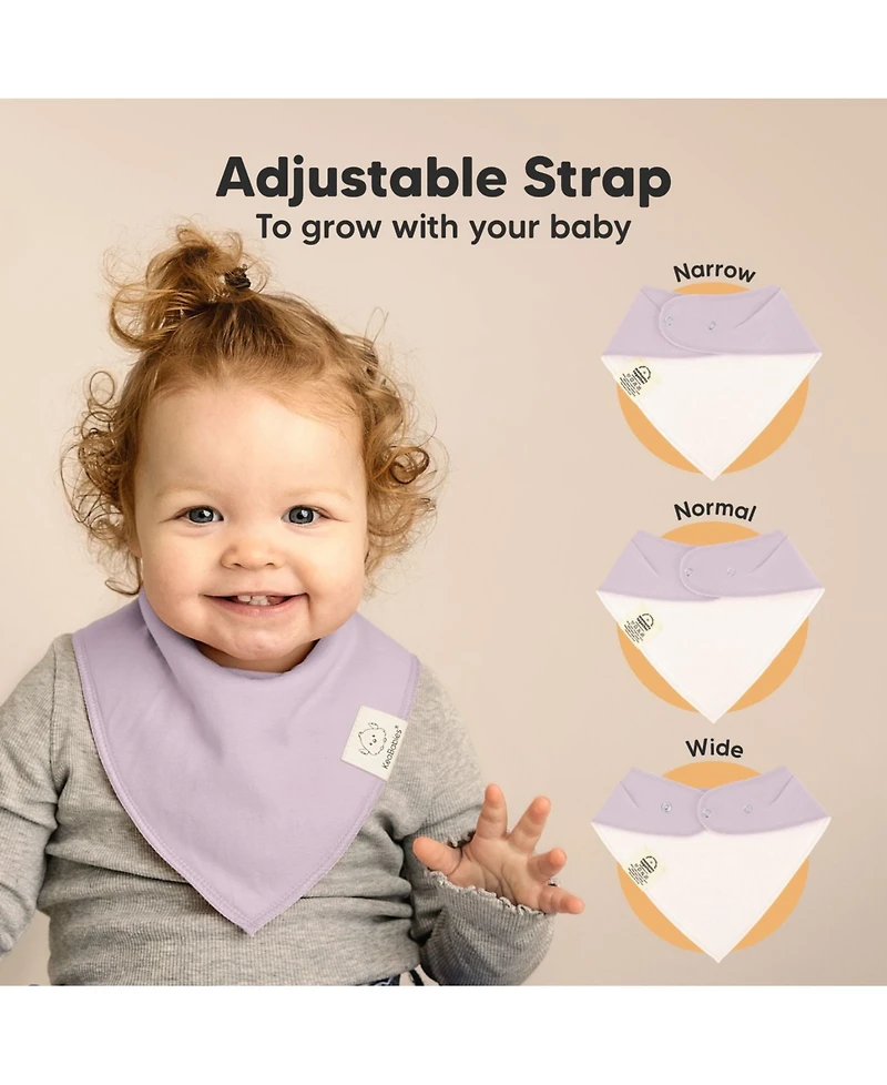 KeaBabies 10pk Baby Bandana Bibs, Cotton Drool Bibs for Boy, Girl, Infant, Newborn