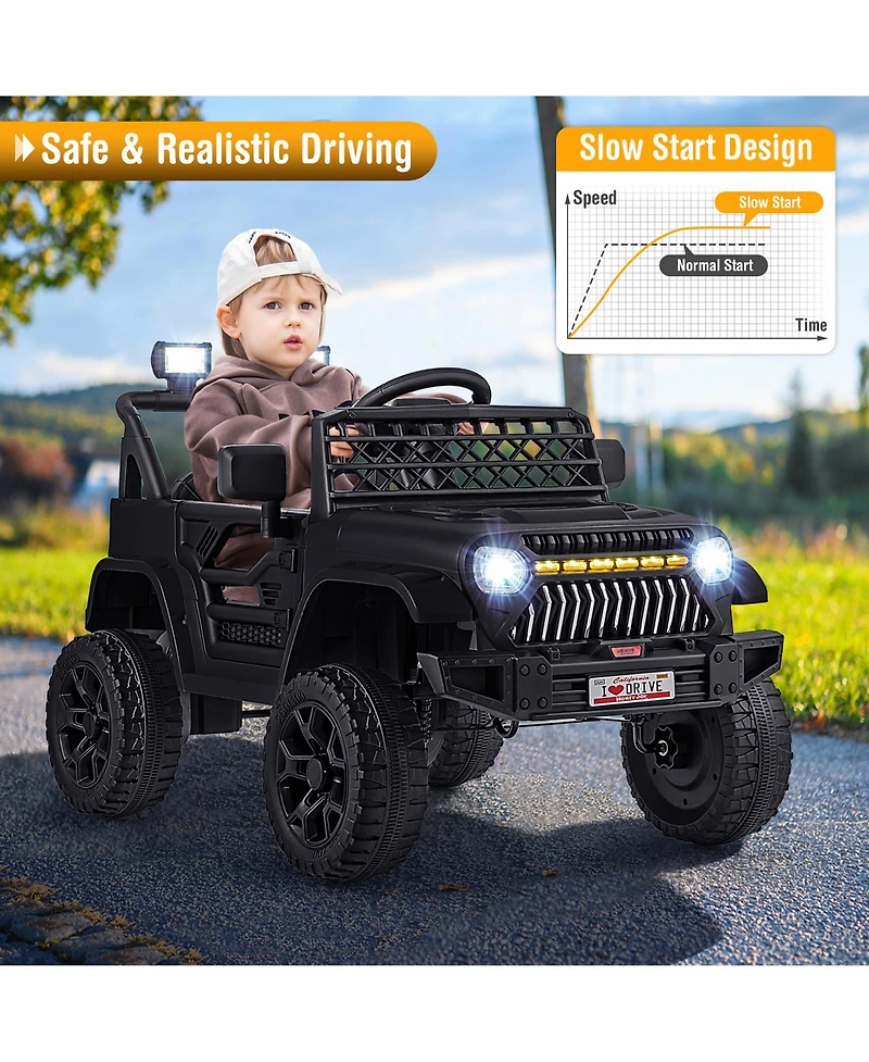 Gymax 12V Kids Ride on Truck Car Battery Powered Toddler Electric Vehicle w/ 3 Speeds