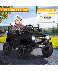 Gymax 12V Kids Ride on Truck Car Battery Powered Toddler Electric Vehicle w/ 3 Speeds