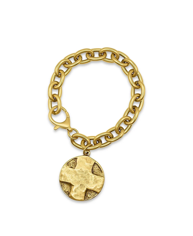Bowood Lane 12k Gold Plated Bracelet Chain with Lord's Prayer Charm