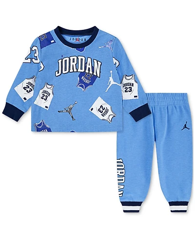 Jordan Baby Boys Crewneck Top & Jogger Pants, 2 Piece Set