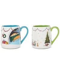 Lenox WhoVille Grinch Fireplace Mugs, Set of 2