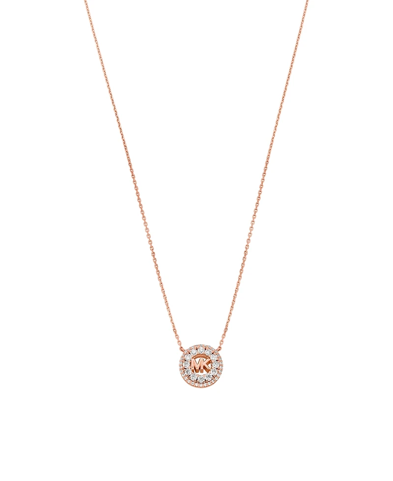 Michael Kors Cubic Zirconia Logo Pendant Necklace