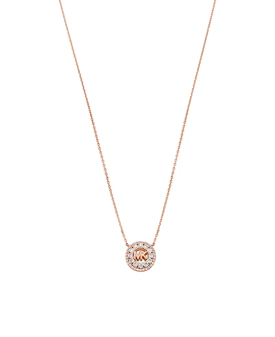 Michael Kors Cubic Zirconia Logo Pendant Necklace