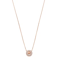 Michael Kors Cubic Zirconia Logo Pendant Necklace
