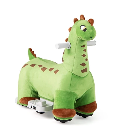 Gymax 6V Kids Ride on Dinosaur w/ Padded Sea Foot Pedal Music Forward & Wheels
