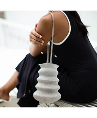 Brunna.co Shell Handwoven Wire Bag In Silver