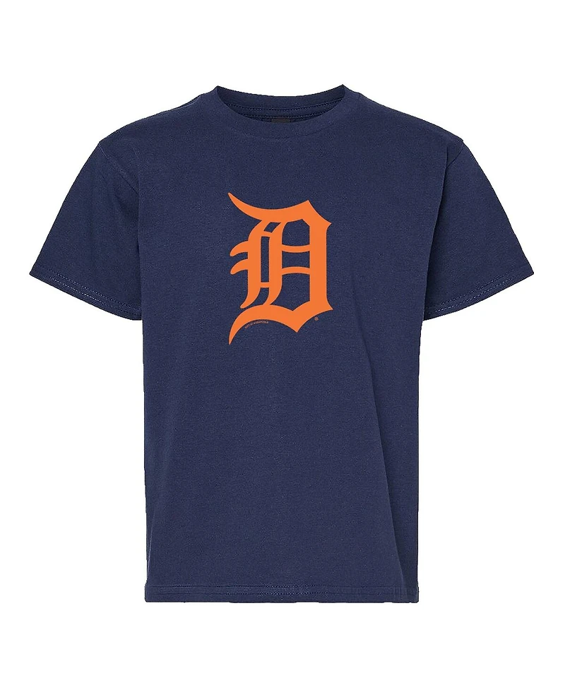 Soft As A Grape Big Boys and Girls 2-Pack Navy/Heather Gray Detroit Tigers T-Shirt Set