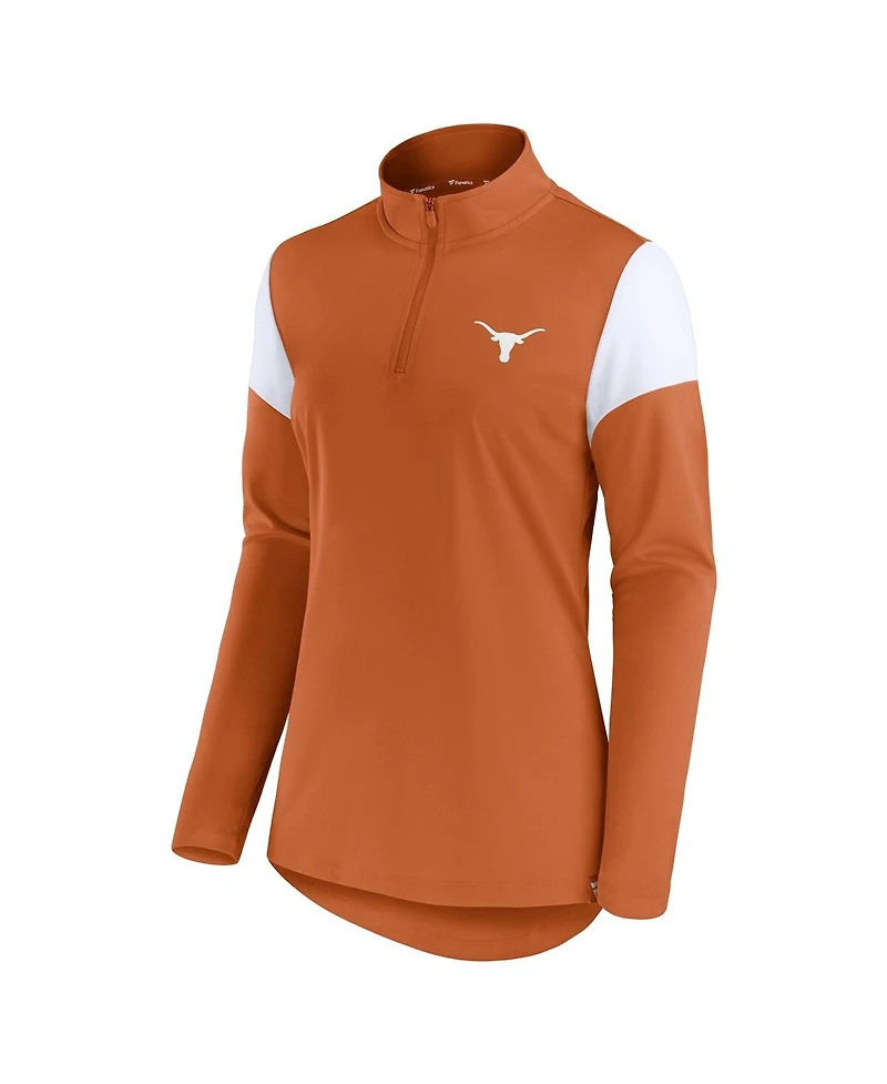 Fanatics Women's Texas Orange Longhorns Block Party Quarter-Zip Top