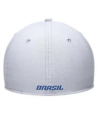 Nike Men's White Brazil National Team Rise Swoosh Performance Flex Hat