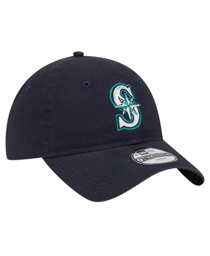 New Era Big Boys and Girls Navy Seattle Mariners Team Color 9TWENTY Adjustable Hat