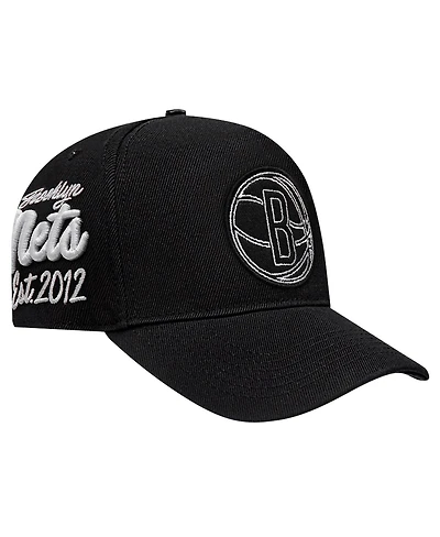 Pro Standard Men's Black Brooklyn Nets Paint the City Pinch Front Snapback Hat