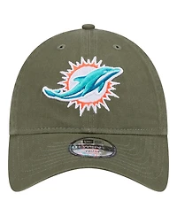 New Era Big Boys and Girls Olive Miami Dolphins Main 9TWENTY Adjustable Hat
