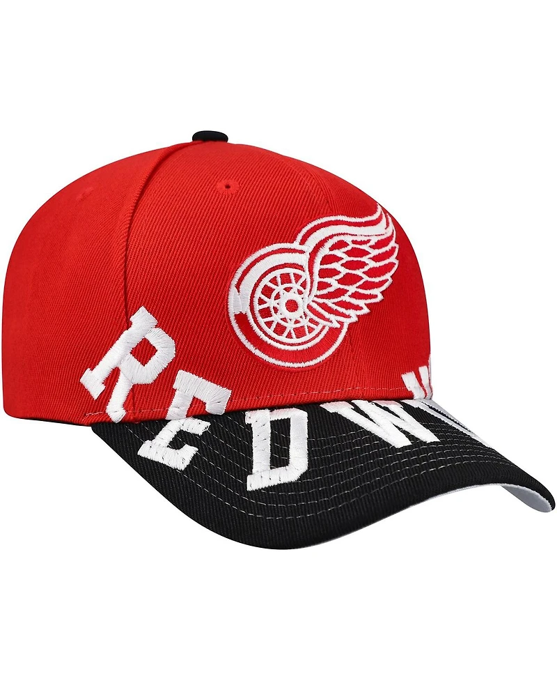 Mitchell & Ness Men's Red/Black Detroit Red Wings Under Arch Two-Tone Pro Crown Snapback Hat