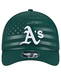 New Era Men's Green Athletics American Flag 9FORTY M-Crown A-Frame Adjustable Hat