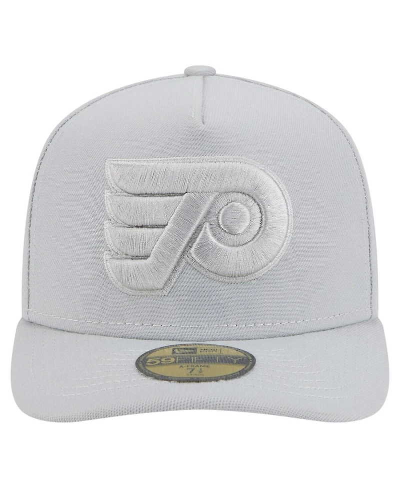New Era Men's Gray Philadelphia Flyers Color Pack A-Frame 59FIFTY Fitted Hat