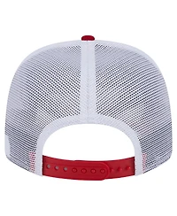 New Era Men's Red/White Florida Panthers Team Patch Basic 9SEVENTY Adjustable Trucker Hat