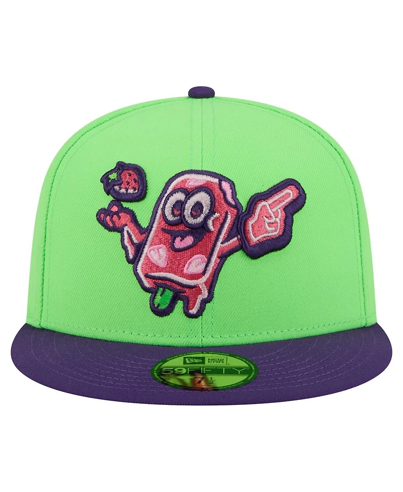 New Era Men's Neon Green Beloit Sky Carp Copa de la Diversion 59FIFTY Fitted Hat