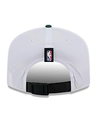 New Era Men's White/Hunter Green Milwaukee Bucks 2025 Nba Draft On-Stage Nylon 19TWENTY Adjustable Hat